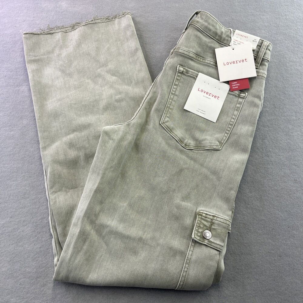 Lovervet by Vervet 90s Vintage Loose Wide Leg Jeans 30 Green High Rise 11